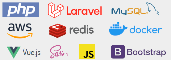 PHP 7, Laravel 6, MySQL, Node.js, Vue.js, jQuery, HTML5, Sass, Less, Bootstrap 3, ...